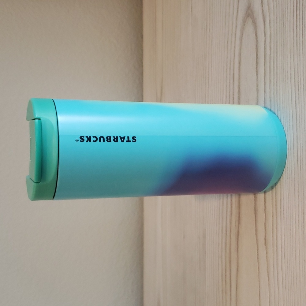 Starbucks rainbow 🌈 colors 12 oz metal travel tumbler with lid.